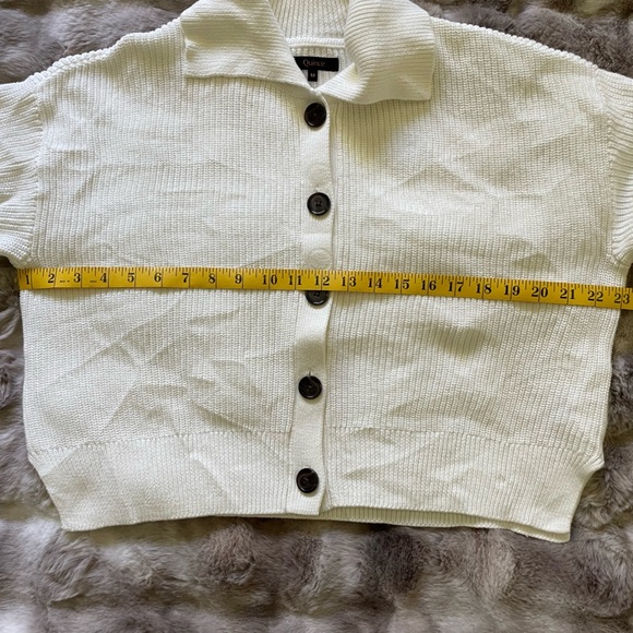 QUINCE- 100% Organic Cotton Fisherman Collared Cardigan size medium - Picture 7 of 9